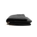Chanel Black Quilted Caviar Leather Wallet On Chain