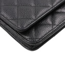 Chanel Black Quilted Caviar Leather Wallet On Chain