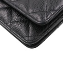 Chanel Black Quilted Caviar Leather Wallet On Chain