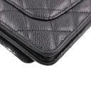 Chanel Black Quilted Caviar Leather Wallet On Chain