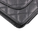 Chanel Black Quilted Caviar Leather Wallet On Chain