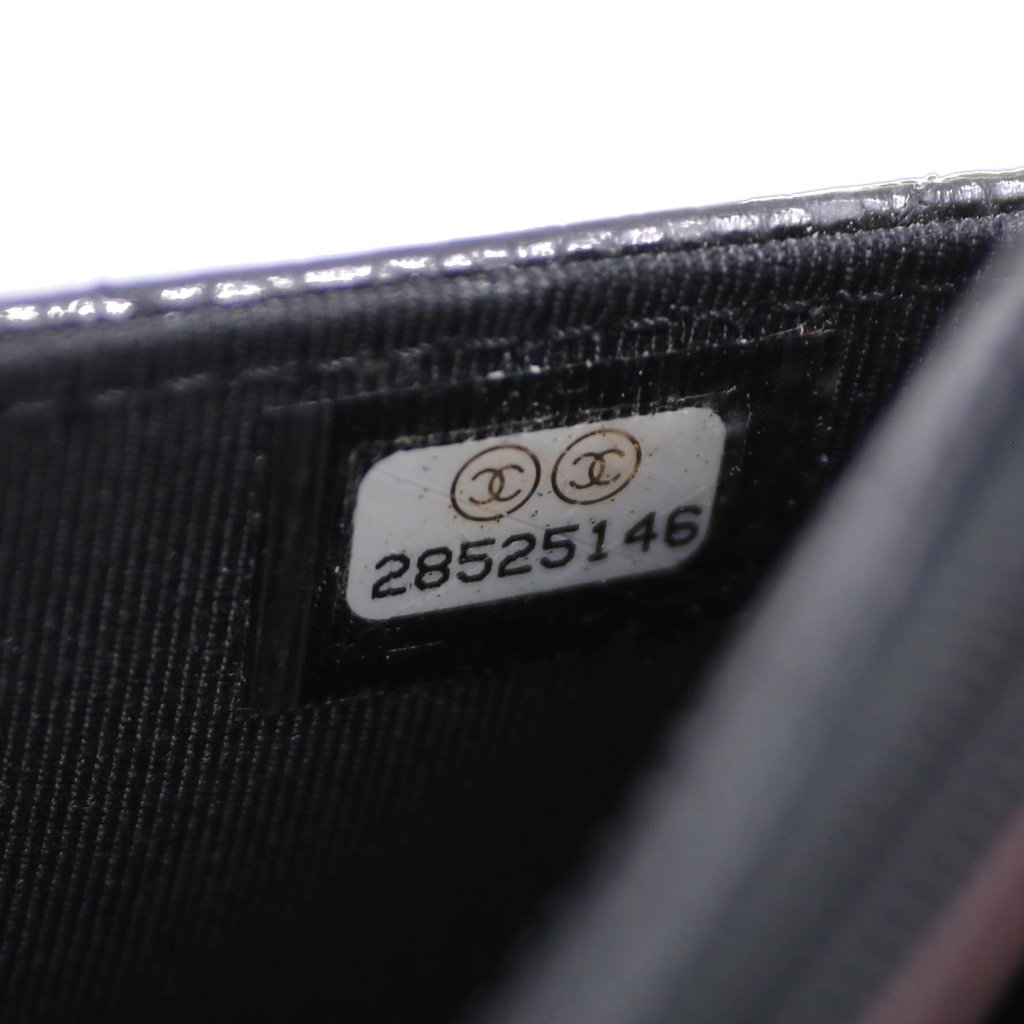 Chanel Black Quilted Caviar Leather Wallet On Chain