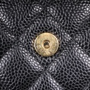 Chanel Black Quilted Caviar Leather Wallet On Chain