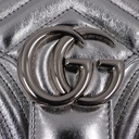 Gucci GG Marmont Small Shoulder Bag Matelassé Silver 443497