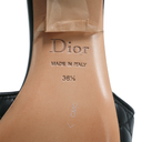 Christian Dior Lady Dior Heels Slide Lamskin Black In Size 36 1/2