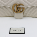 Gucci GG Marmont Small Shoulder Bag Matelassé White 443497