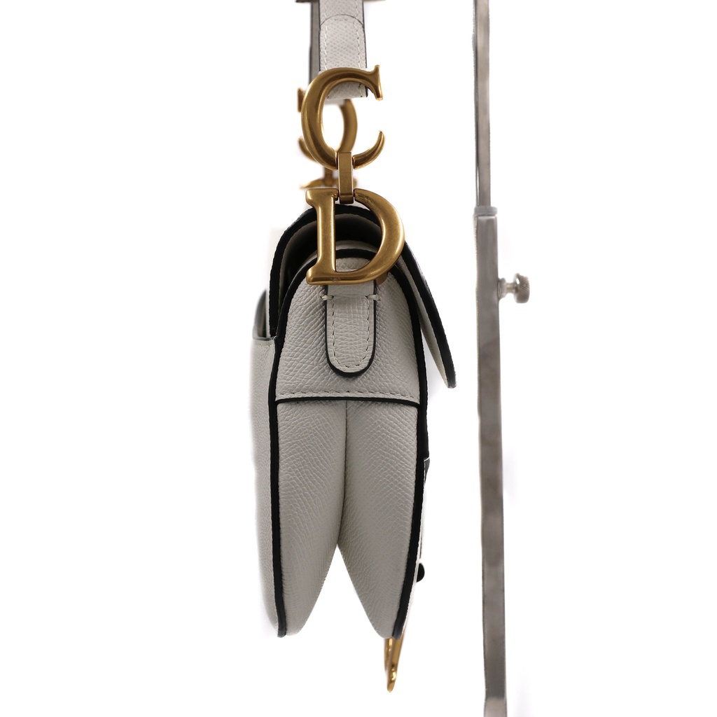 Christian Dior Mini Saddle White With Strap