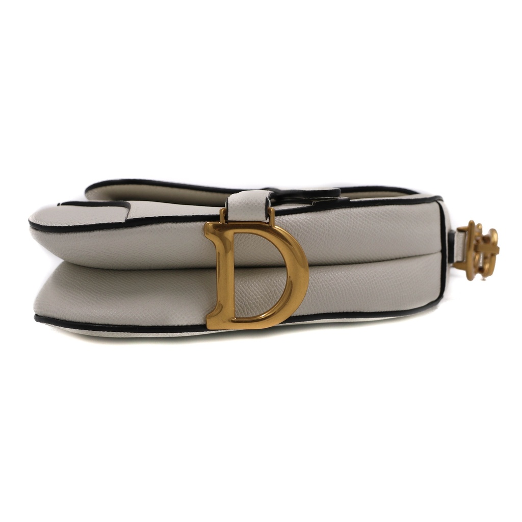 Christian Dior Mini Saddle White With Strap