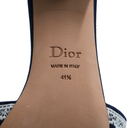 Christian Dior Dway Heeled Slide Blue and White In Size 41 1/2