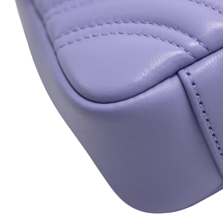 Gucci GG Marmont small shoulder bag in Light Purple Leather 837280