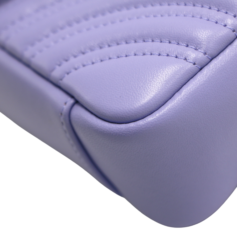 Gucci GG Marmont small shoulder bag in Light Purple Leather 837280