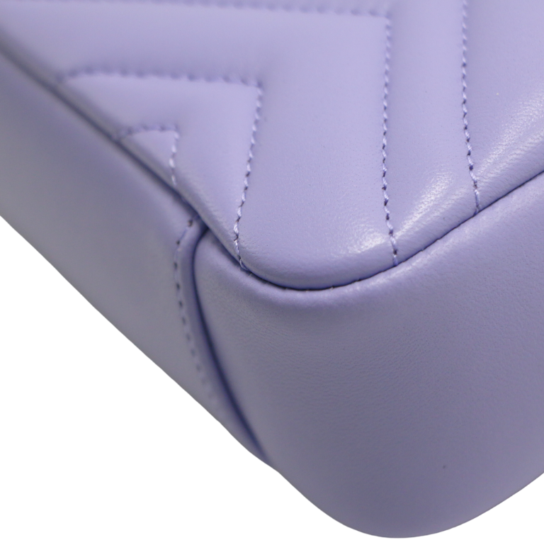 Gucci GG Marmont small shoulder bag in Light Purple Leather 837280