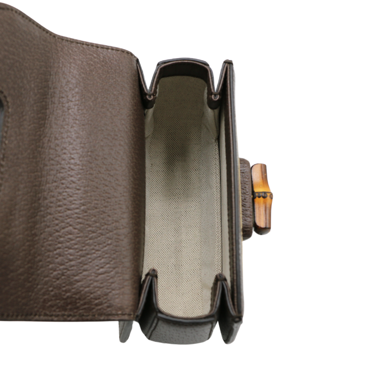 Gucci Jumbo GG Bamboo Canvas & Leather 2 Way Handbag Brown 686864