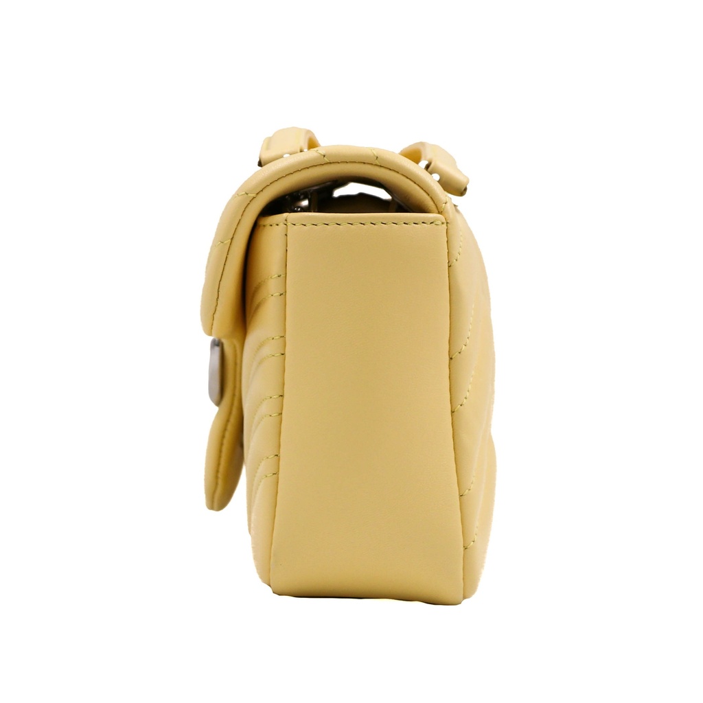 Gucci GG Marmont small shoulder bag in Light Yellow Leather 837280