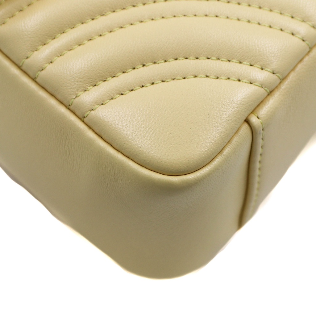 Gucci GG Marmont small shoulder bag in Light Yellow Leather 837280