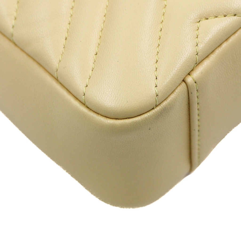 Gucci GG Marmont small shoulder bag in Light Yellow Leather 837280