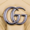 Gucci GG Marmont small shoulder bag in Light Yellow Leather 837280