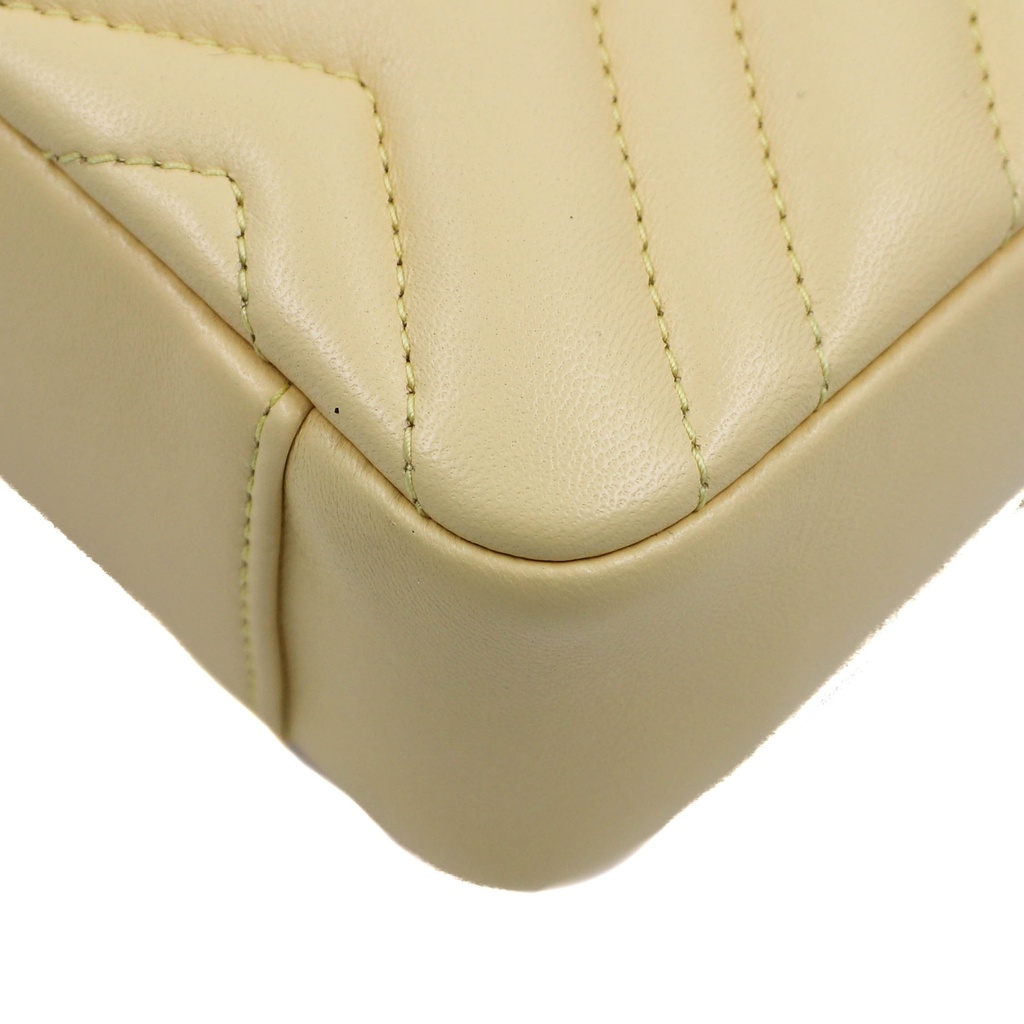 Gucci GG Marmont small shoulder bag in Light Yellow Leather 837280