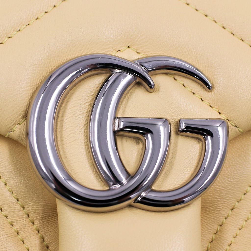 Gucci GG Marmont small shoulder bag in Light Yellow Leather 837280