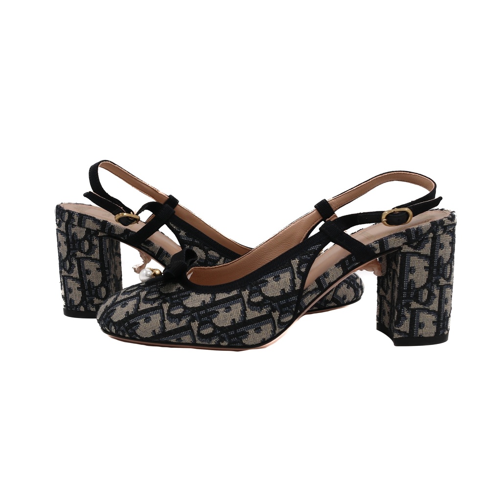 Christian Dior Idylle ballet heels in blue Iconic Toile de Jouy print Size 37