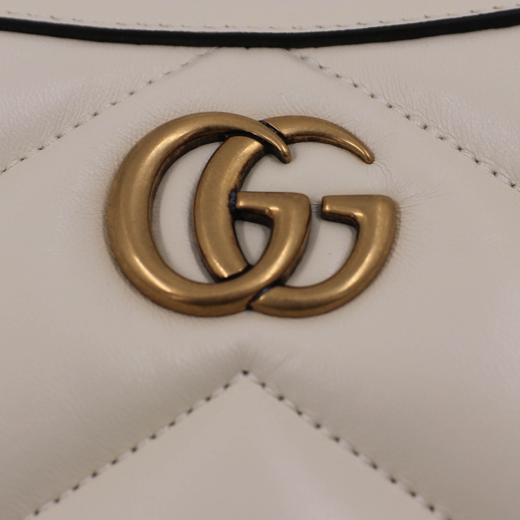 Gucci Small GG Marmont Bag White 777263