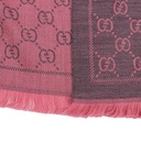 Gucci Pink GG Jacquard Pattern Knitted Scarf Size 48x180