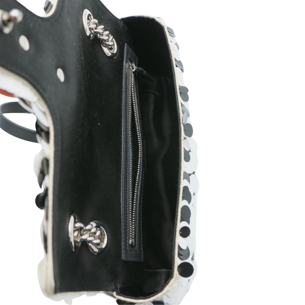 Gucci GG-Marmont Sequinned Zebra-Stripe Shoulder Bag 443497