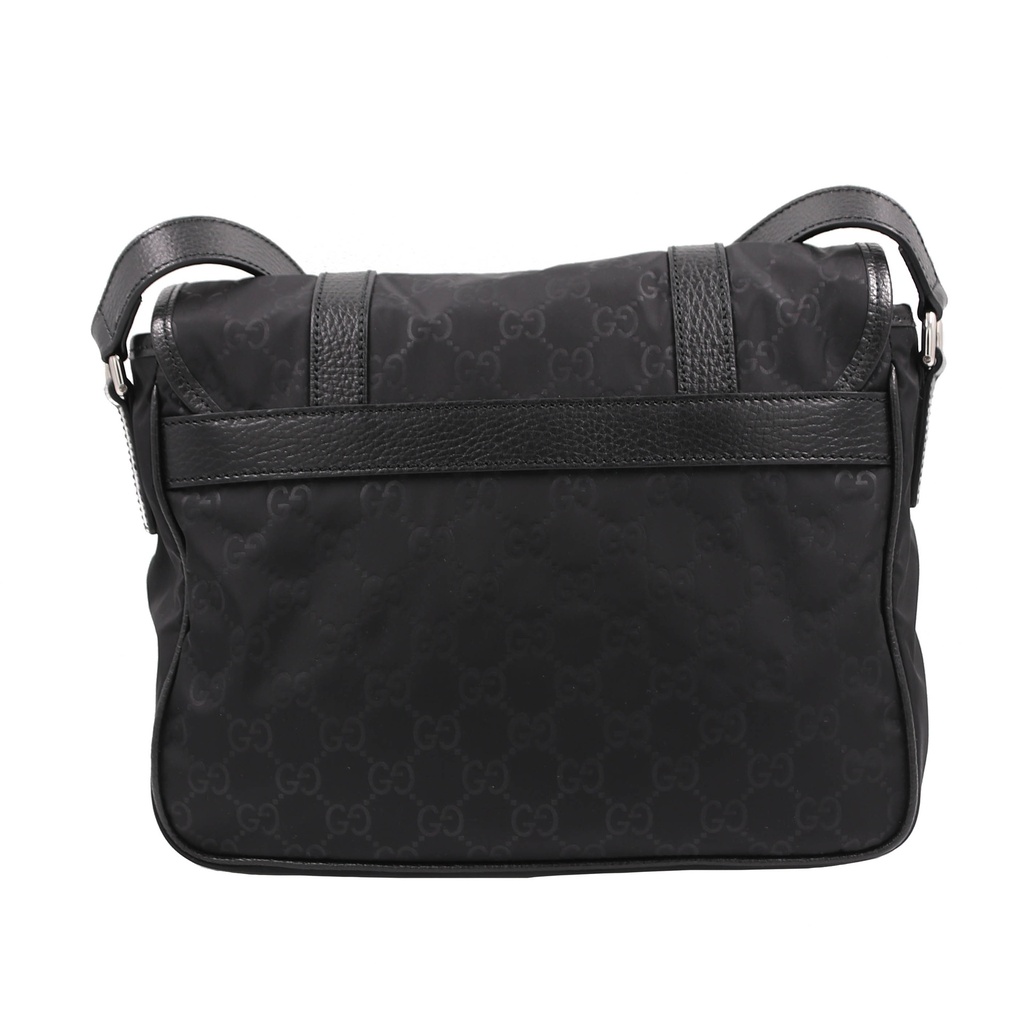 Gucci Messenger Black Nylon Leather Cross Body Bag 510335