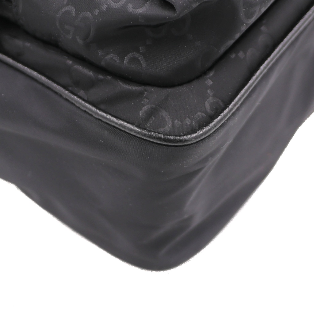 Gucci Messenger Black Nylon Leather Cross Body Bag 510335