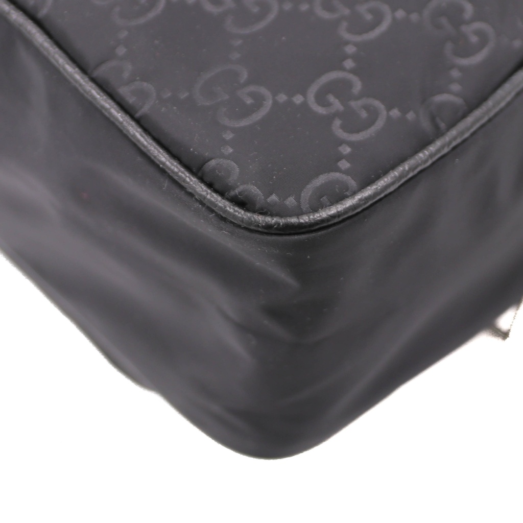 Gucci Messenger Black Nylon Leather Cross Body Bag 510335