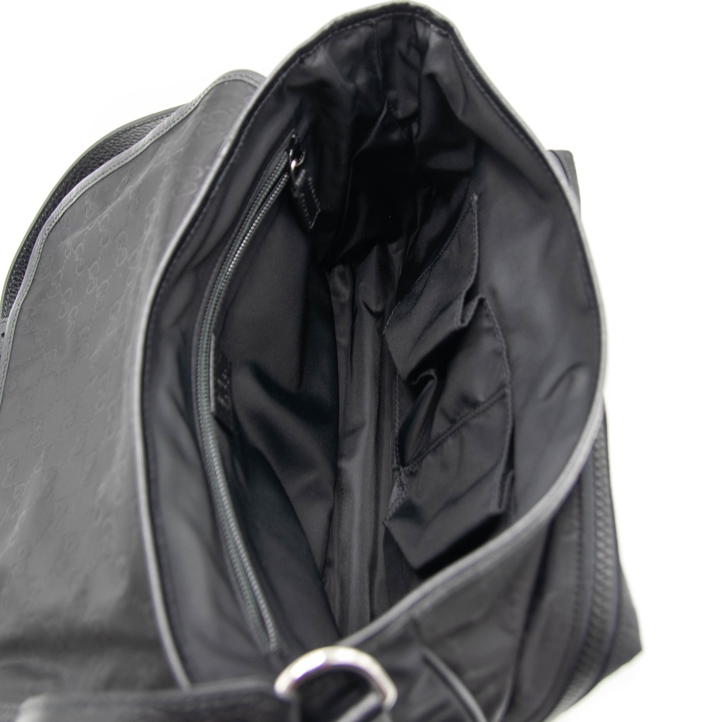 Gucci Messenger Black Nylon Leather Cross Body Bag 510335