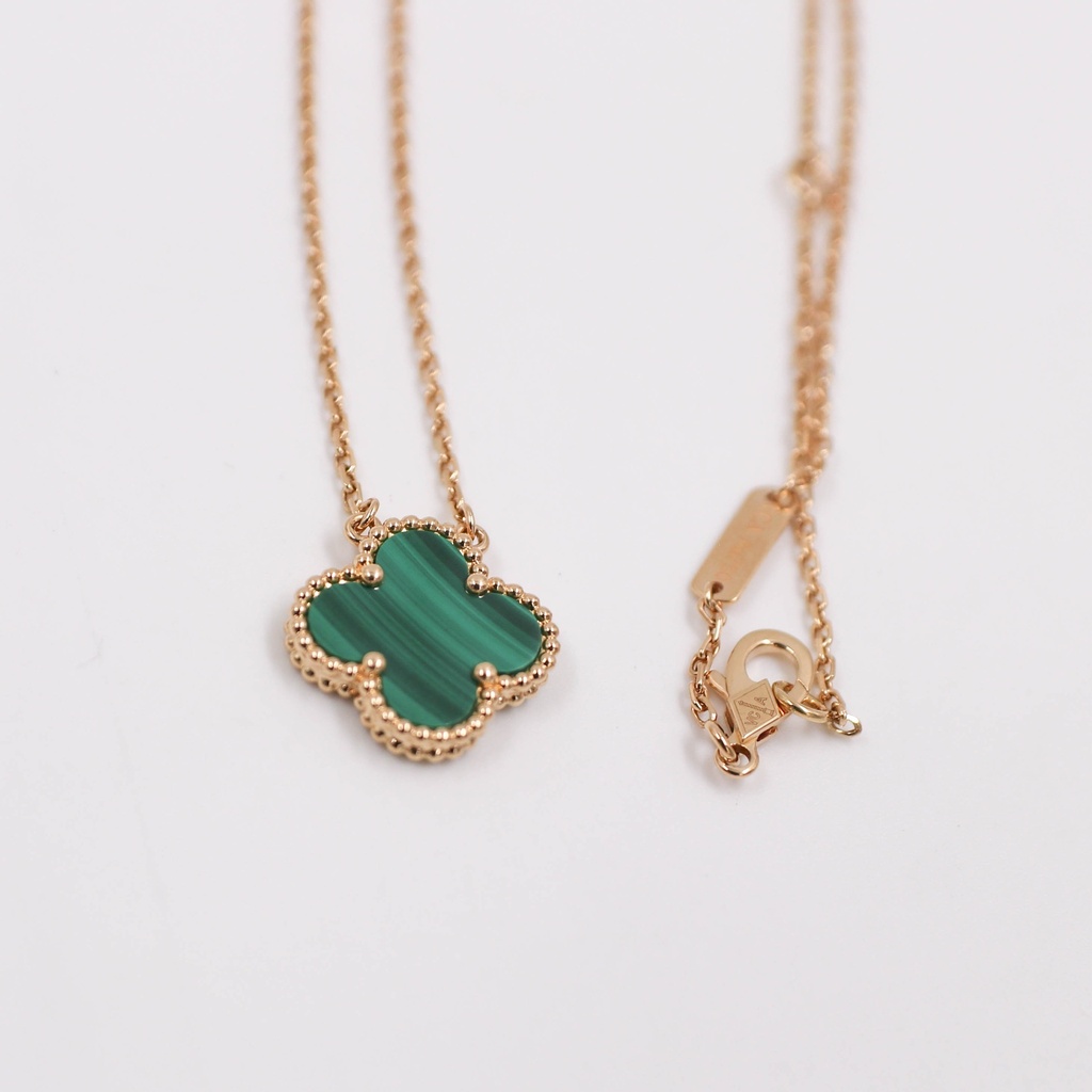 VCA Vintage Alhambra Pendant Necklace 750YG Malachite JA017395 2017