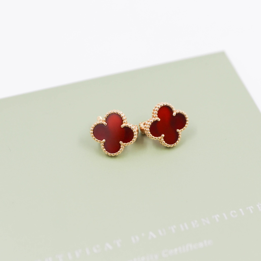 VCA Vintage Alhambra Earrings 750YG Carnelian JA288381 2018