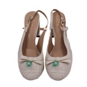 Christian Dior Ballet Slingback Pumps Lambskin Leather Beige Size 37 1/2