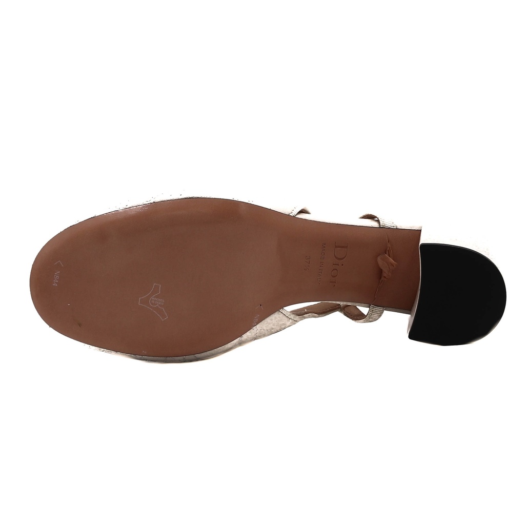 Christian Dior Ballet Slingback Pumps Lambskin Leather Beige Size 37 1/2