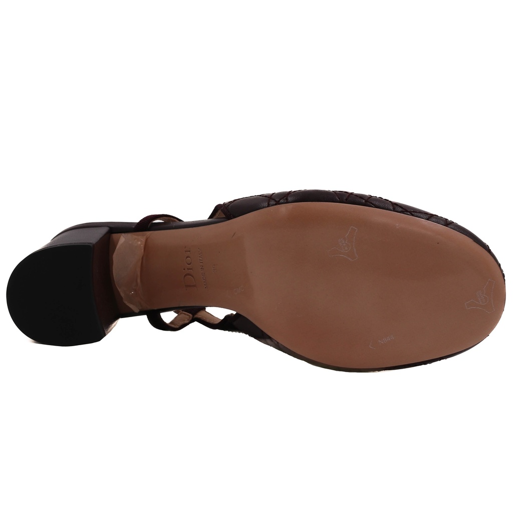 Christian Dior Ballet Slingback Pumps Lambskin Leather Burgundy Size 39