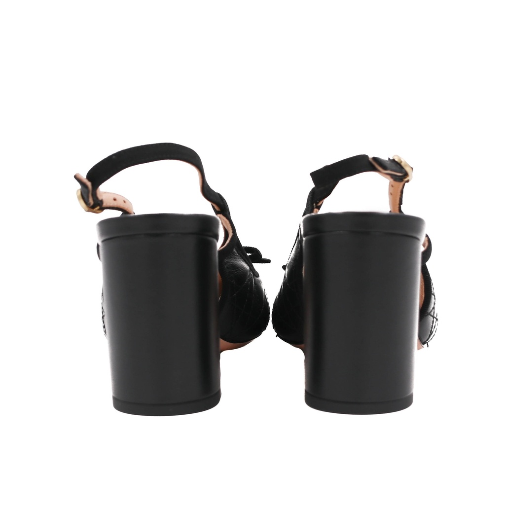 Christian Dior Ballet Slingback Pumps Lambskin Leather Black Size 38 1/2