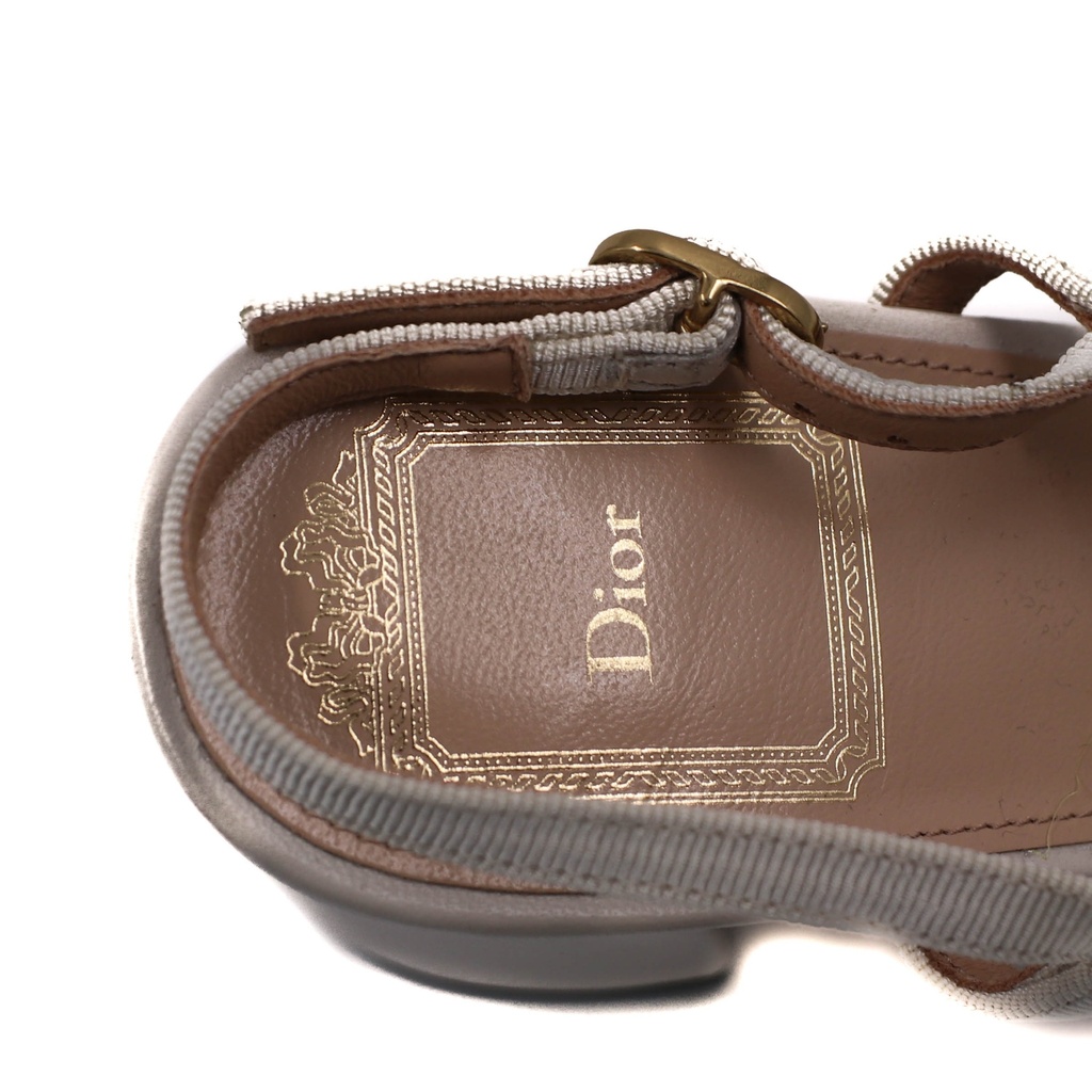 Christian Dior Ballet Slingback Pumps Lambskin Leather Beige Size 38 1/2 