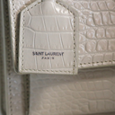 Saint Laurent Sunset Medium Bag White Crocodile-Embossed Leather