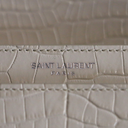 Saint Laurent Sunset Medium Bag White Crocodile-Embossed Leather