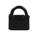 Chanel Shiny Aged Calfskin Quilted Nano Kelly Shopper Bag Black