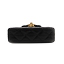Chanel Shiny Aged Calfskin Quilted Nano Kelly Shopper Bag Black