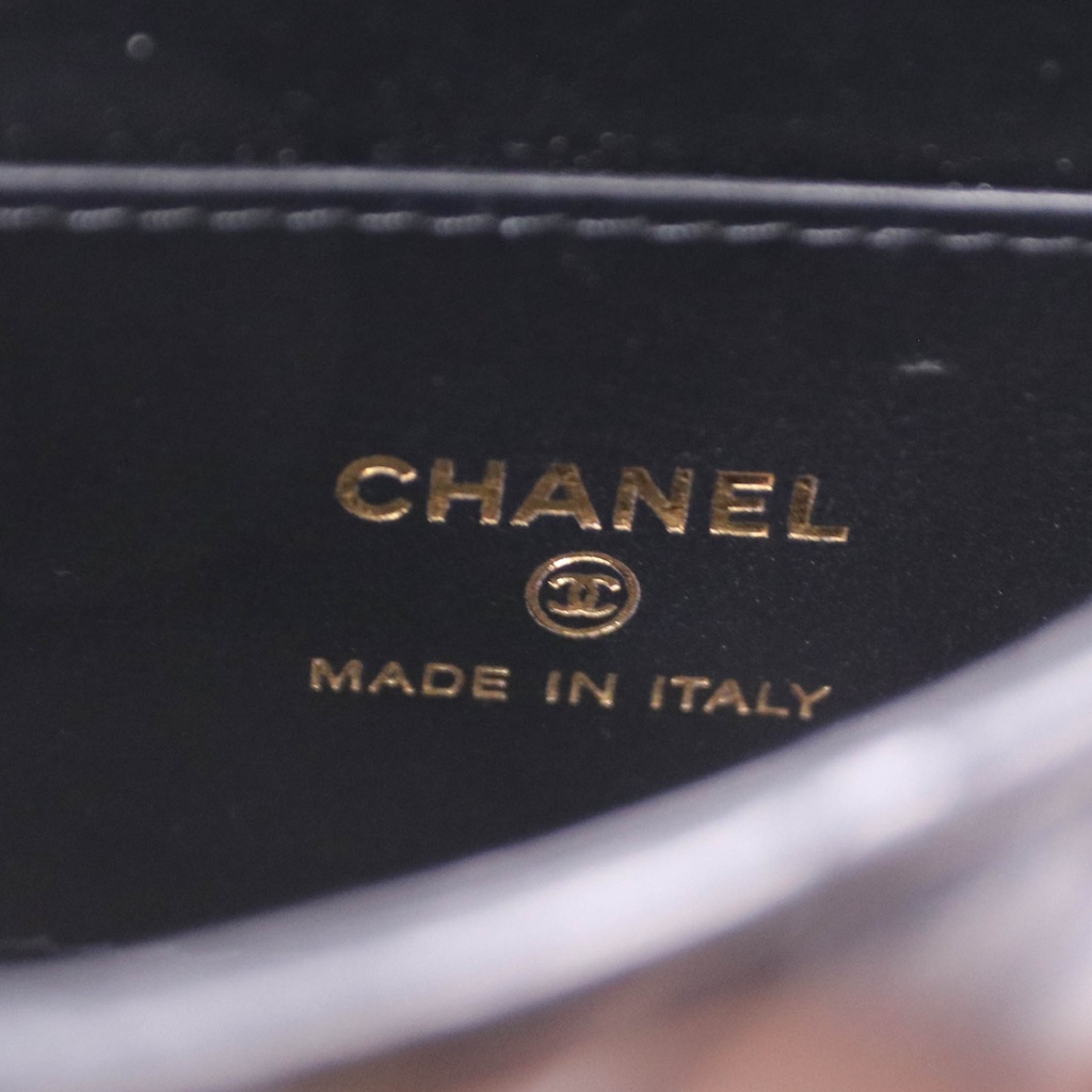 Chanel Shiny Aged Calfskin Quilted Nano Kelly Shopper Bag Black