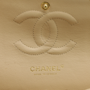 Chanel Medium Classic Double Flap bag crafted from caviar leather with beige gold-tone hardware
