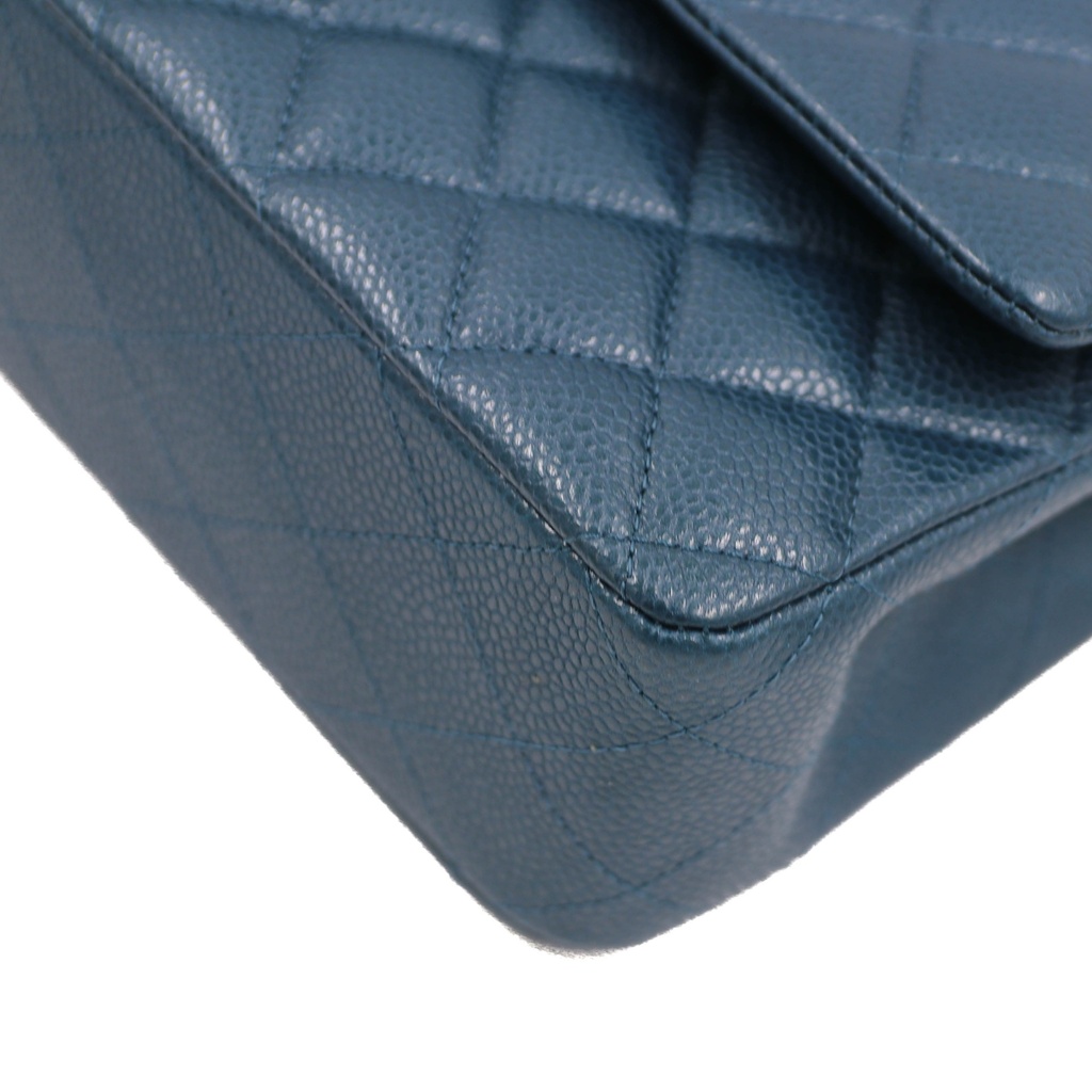 Chanel Classic Medium Caviar Double Flap Blue 