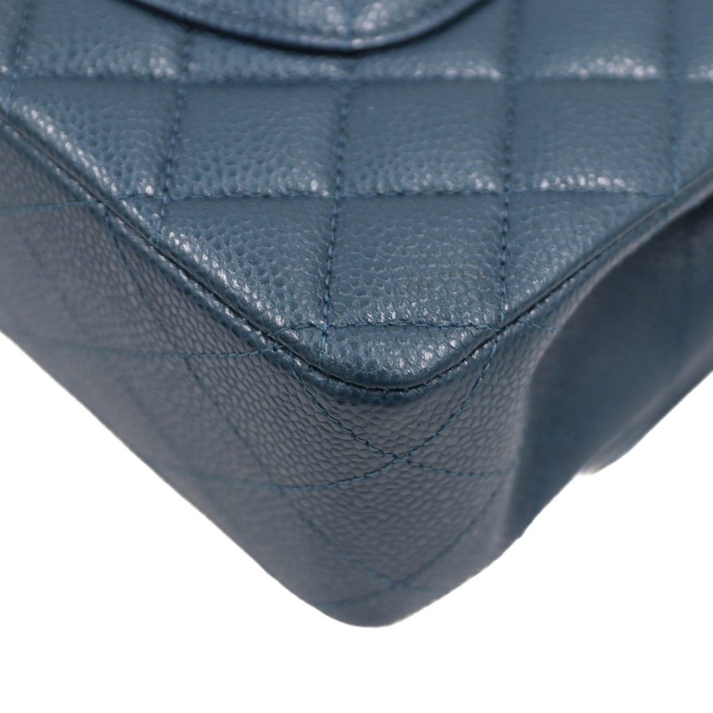 Chanel Classic Medium Caviar Double Flap Blue 