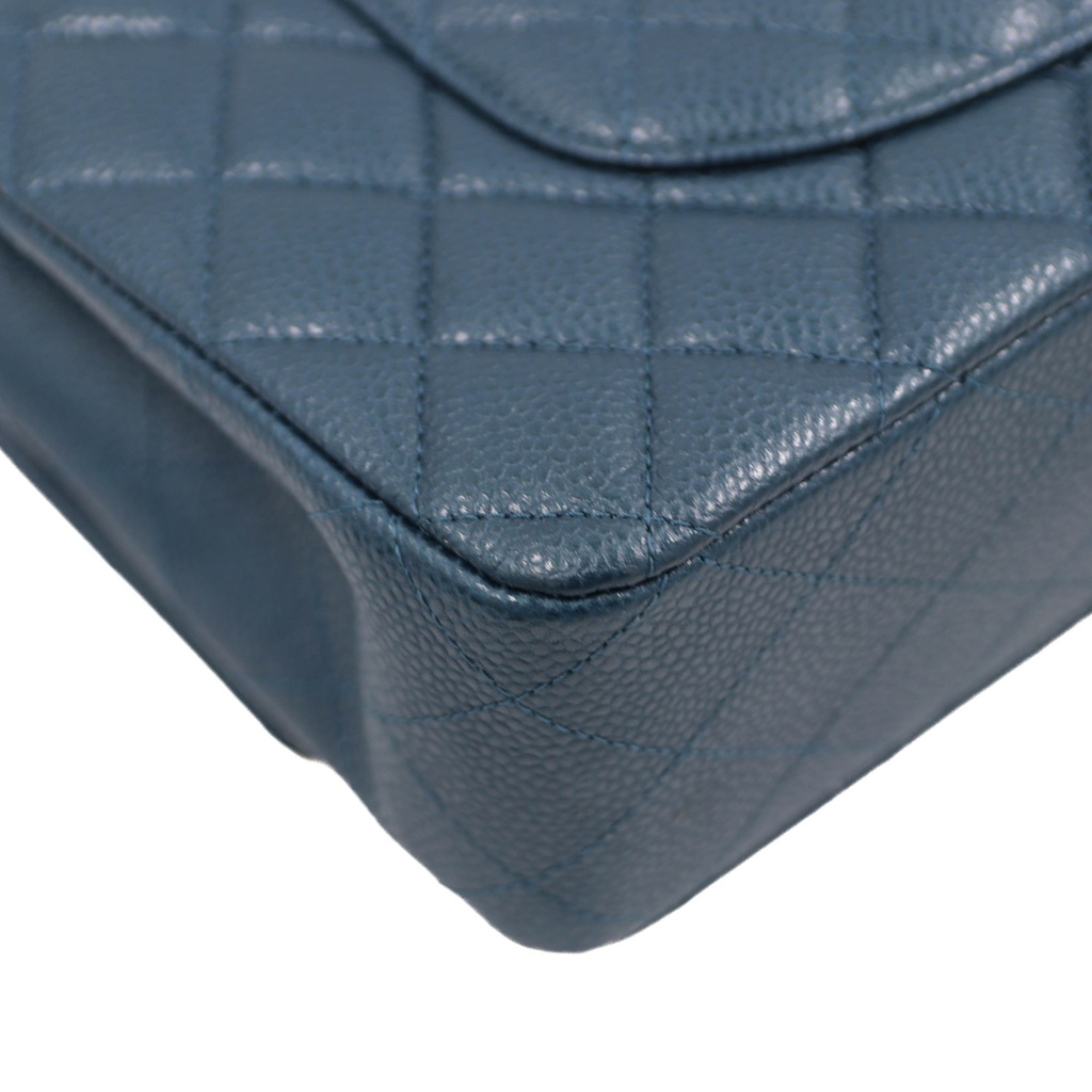Chanel Classic Medium Caviar Double Flap Blue 