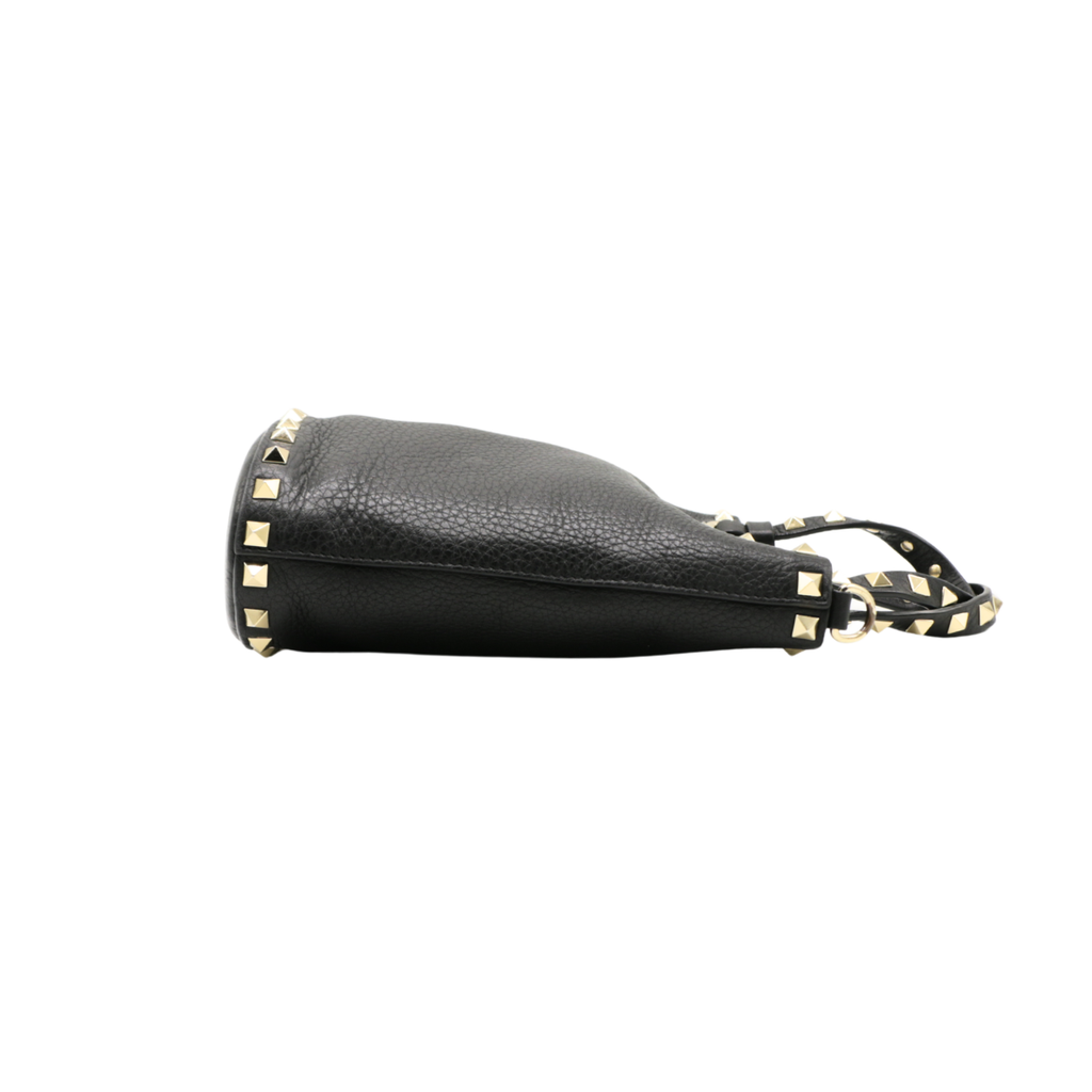 Valentino Rockstud Small Shopping Bag in Black