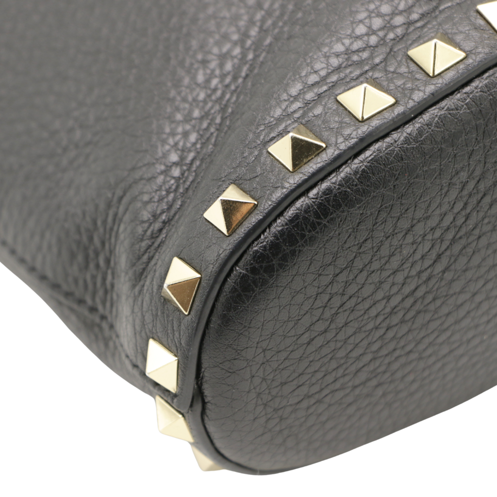 Valentino Rockstud Small Shopping Bag in Black