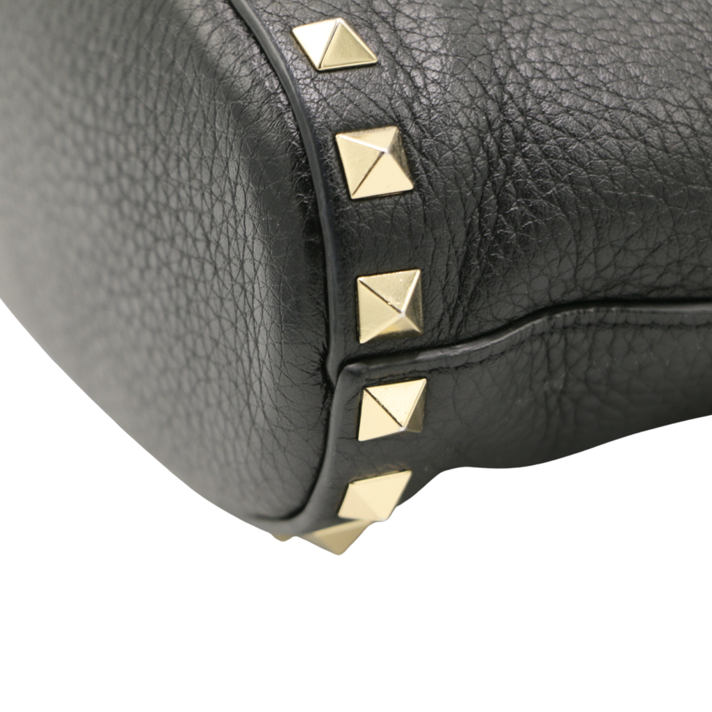 Valentino Rockstud Small Shopping Bag in Black